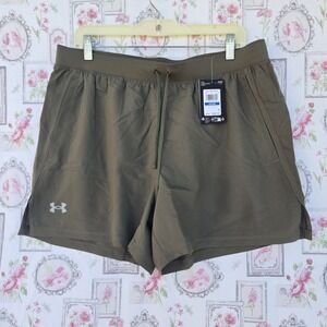 NWT Under Armour Men's XL Green Stretch Woven Athletic Gym Shorts 7" Inseam UA